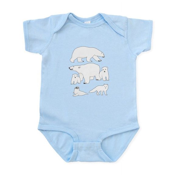 CafePress - Polar Bears, Harp Seal, And Arctic Fox Body Suit - Baby Light Bodysuit, Size Newborn - 24 Months