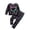 Black, variant on HCYSFG Girls Graphic Print Outfit Sets 2 Piece Top And Pants Crewneck Long Sleeve Lounge Set Elastic Waist Matching Sets