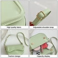 thumbnail image 3 of Adecuado para viajes diarios, citas, nuevo bolso de sillín de moda retro, bolso de cuero artificial con un solo hombro, verde, 3 of 5