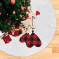 thumbnail image 5 of FMSHPON Buffalo Plaid Hearts Balloons Gnome Xmas Christmas Tree Skirt Stand Mat for Holiday Party Decoration Indoor Outdoor 48 inches, 5 of 6