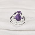 thumbnail image 5 of Natural Amethyst Ring, Rough Amethyst Gemstone Ring, Feb Birthstone, Hammered 2 Band, 925 Sterling Silver, Womens Ring, Christmas, Thanksgiving, Handmade, Statement Jewelry, Rough Gemstone Jewelry, 5 of 5