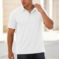 thumbnail image 4 of BVnarty Men's Solid Color Short Sleeve Camp Collar Shirt Breathable Casual Summer Daily Wear Business Casual Outing Top White XXL, 4 of 8