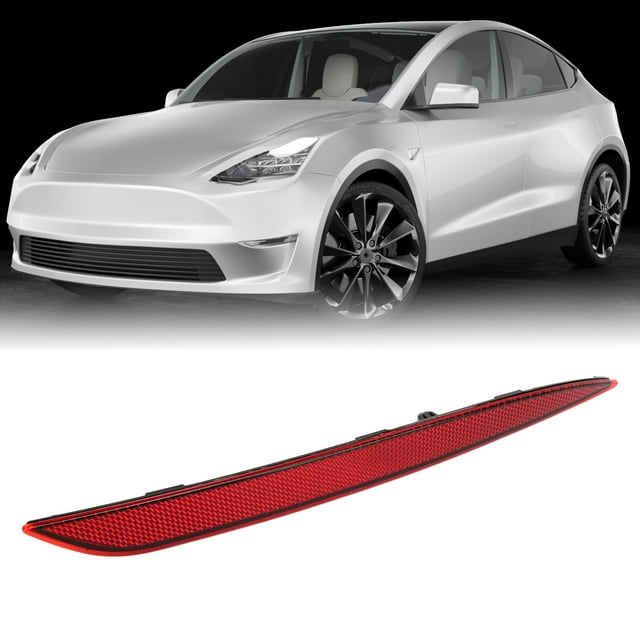 Rear Bumper Reflector Light Lamp For Model Y 2020 To 2023, Waterproof Red Marker Light Lens Trim, Back Bumper Reflector In The Lower Trim For Model Y 1495817-00-C