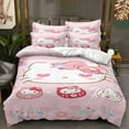 thumbnail image 2 of Cartoon Anime Sanrio Bedding Set Kawaii Hello Kitty Quilt Cover Duvet Cover Pillowcase Kids Girls Bed Set Twin Queen King Size, 2 of 8