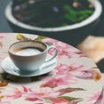 thumbnail image 3 of Ambesonne Cherry Blossom Fitted Round Tablecloth, Bohemian Spring Art, 36"- 40" Diameter, Pale Pink Fawn Cream, 3 of 5
