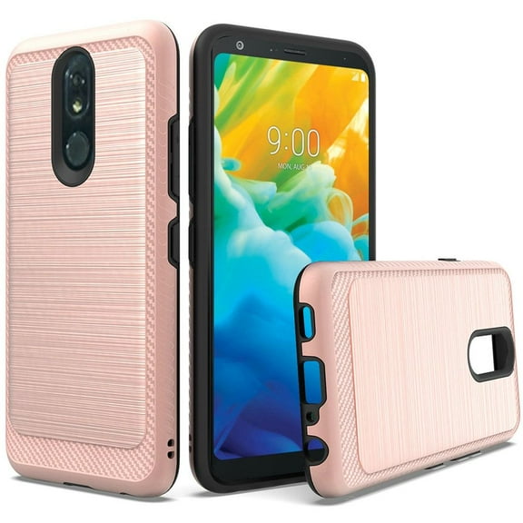 GSA Slim Brushed Hybrid Case For LG Stylo 5 - Rose Gold/Black