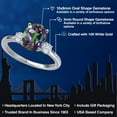 thumbnail image 2 of Gem Stone King 14K White Gold Green Mystic Quartz and White Moissanite Engagement Ring for Women | 3.20 Cttw | Oval 10X8MM | Gemstone Birthstone | Size 5, 2 of 6