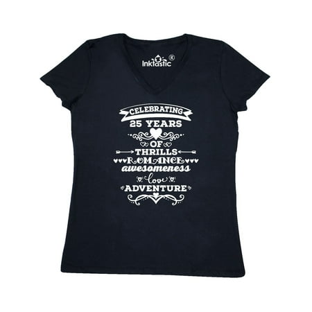 25th Anniversary Vintage Love Gift Women's V-Neck (Best 25th Anniversary Gifts)