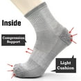 thumbnail image 5 of Busy Socks 3 Pack Women's Mens Outdoor Athletic Runner Quarter Merino Wool Socks for Basketball Workout, Medium, Light Gray, 5 of 6