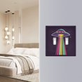 thumbnail image 4 of Yayeee Toggle Light Switch Wall Plate 2-Gang 4.56"x4.48" Decorative Outlet Cover, Colorful UFO, 4 of 7