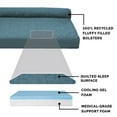 thumbnail image 3 of FurHaven Pet Products Paw-Quilted Cooling Gel Memory Foam Deluxe L-Chaise Pet Bed for Dogs & Cats - Bluestone, Large, 3 of 12