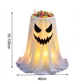 thumbnail image 3 of AZXY Halloween Ghost Candy Bowl, Jack O Lantern Sharp Eye Face Lighted Candy Bowl Holder, Dimmable LED Ghost Display Stand for Front Door, Porch Steps & Interior Tabletop Decor, 3 of 7