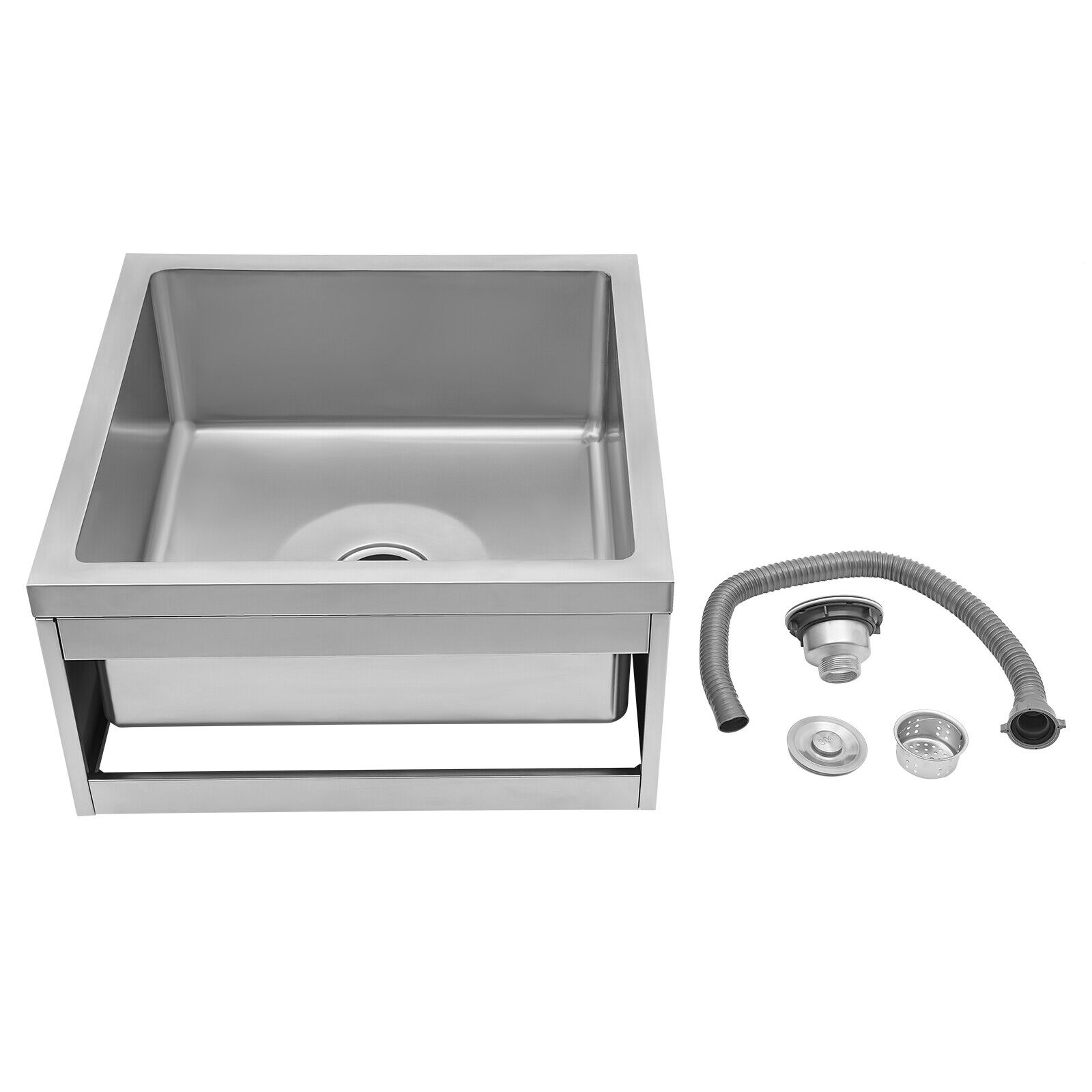 Free Standing Utility Sink Single Bowl Commercial Sink Restaurant Kitchen Sink 304 Stainless Steel