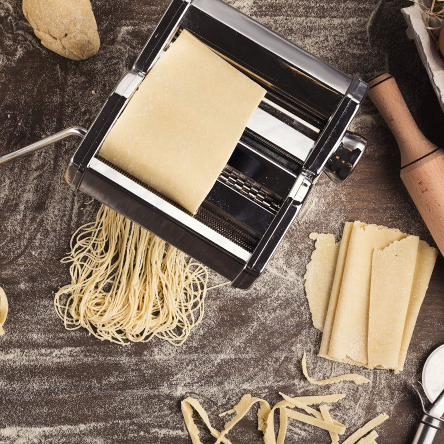 Pasta Maker Roller Machine Fettuccine Noodle Maker 9 Thickness Settings Stainless Steel