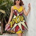 thumbnail image 3 of POP Comic Book Pop Art Cool Retro Trendy Sleeveless Dress Women Summer Evening Dresses Ladies Sundress, 3 of 7