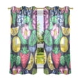 thumbnail image 2 of Fruit Flowers Leaves Blackout Curtains Thermal Insulation 63 inch Grommet for Bedroom Living Room Bathroom Kitchen Windows 2 Pack, 2 of 6