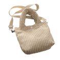 thumbnail image 1 of Bolso de hombro de pana para mujer, bandolera de color liso con correa ajustable y asa superior para desplazamientos diarios por la calle., 1 of 8