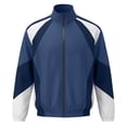 thumbnail image 4 of Men's Color Block Zip Up Windbreaker Jacket Stand Collar Active Sport Coat Oxford Cloth with Pockets for Casual Daily Wear Travel Fall Winter, Blue, L, 4 of 4