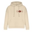 thumbnail image 4 of ZCFZJW Mens Fashion Hoodie Tops Trendy Rugball ECG Pattern Graphic Long Sleeve Drawstring Hooded Pullover Sweatshirts Lightweight Comfy Holiday T-Shirts with Pocket Beige L, 4 of 7