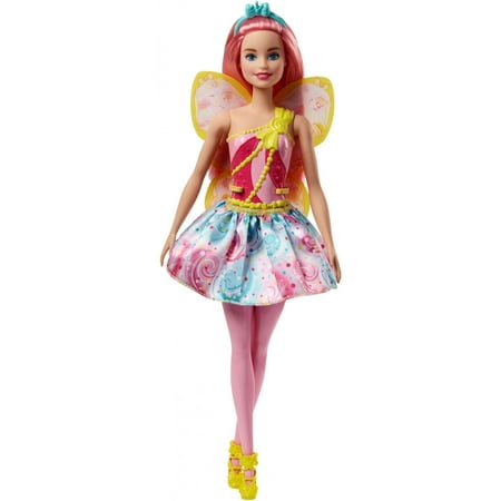 Barbie Dreamtopia Fairy Doll with Pink Hair & Candy-Themed Wings