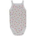 thumbnail image 2 of ToBeInStyle Girls' Pack of 4 Ultra-Soft Cotton Spaghetti Strap Baby Bodysuits w/ Ruffle Trim - Floral - 3-6 Months Old, 2 of 4