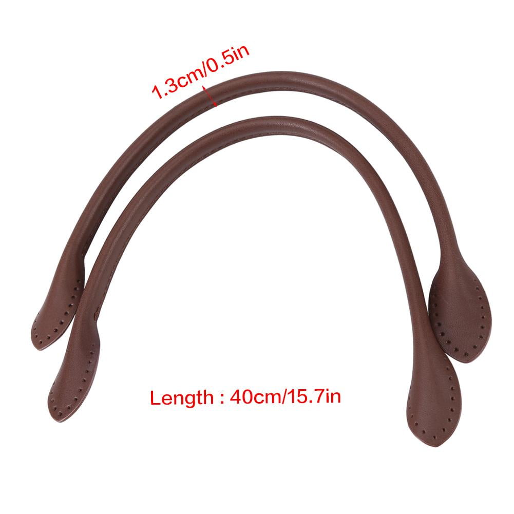Brown Genuine Leather Handbag Strap 2pcs Bag Straps Handle for DIY Hand Accessories Thread Black Brown Beige