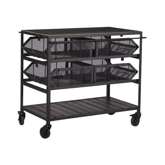 Coast To Coast 15244 Bar Cart in Grey & Black