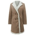 thumbnail image 4 of Women's Casual Long Coat Notched Lapel Winter Warm Overcoat Outdoor Fall Fashion Outerwear, 4 of 4