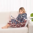 thumbnail image 4 of Red and Blue Pioneer Flower Pattern Blanket Hoodies for Kids 6-13YR Oversize Wearable Blanket Hoodies for Boys Girls Teens, 4 of 7