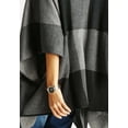 thumbnail image 3 of Noisy May Knitted Check Poncho One Size Fits All, 3 of 12