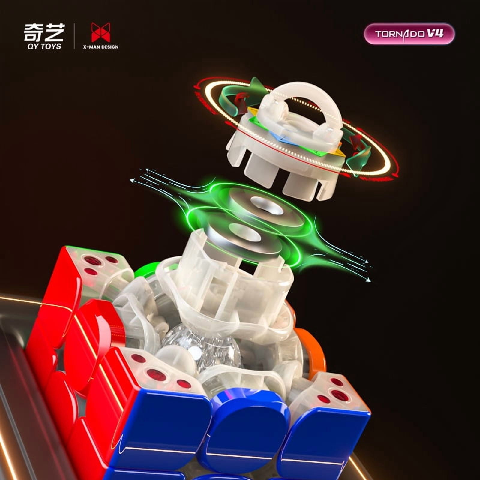 QY X Man Tornado V4 M UV Coated Pioneer Magic Cube 3x3 Stickerless Speed Cube  Puzzle Toys  Children Gift
