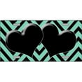 thumbnail image 1 of Smart Blonde LP-5061 Mint Black Chevron With Hearts Metal Novelty License Plate, 1 of 1