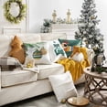 thumbnail image 2 of Phantoscope Pack of 4 Decorative Soft Sherpa and Velvet Printed Throw Pillow Cover with Puppy, Lamp Cushion Covers for Couch Sofa, Green, 18 x 18 inches, 2 of 6