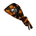 thumbnail image 4 of DORKASM Halloween Scrub Caps Women Caps Working Adjustable Tie Back Hats Black One Size, 4 of 6
