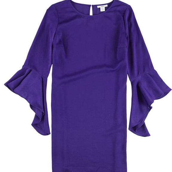bar III Womens Ruffled Bell Shift Dress, Purple, X-Large