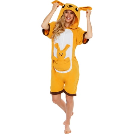Silver Lilly Adult Kangaroo One Piece Summer Short Animal Costume Pajamas