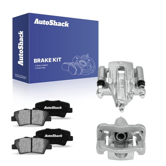 AutoShack Rear Brake Calipers   Ceramic Brake Pads Replacement for 2010-2013 Kia Soul 6-PC Kit