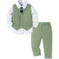 thumbnail image 2 of SANMIO Toddler Boy Suit Baby Boy Church Clothes Formal Dress Baptism Outfit Sets Shirt+Tie+Vest+Pants Kids Tuxedo 1-5T Boys Wedding Clothes, 2 of 7
