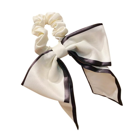 KAKOWELY Hair Ties for Girls 3Pcs White Bowknot Ribbon 7.5X7.1X0.4In