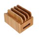 thumbnail image 1 of Natural 4 Ranuras Bambú Multi-Dispositivo Organizador de escritorio Soporte organizador, 1 of 9