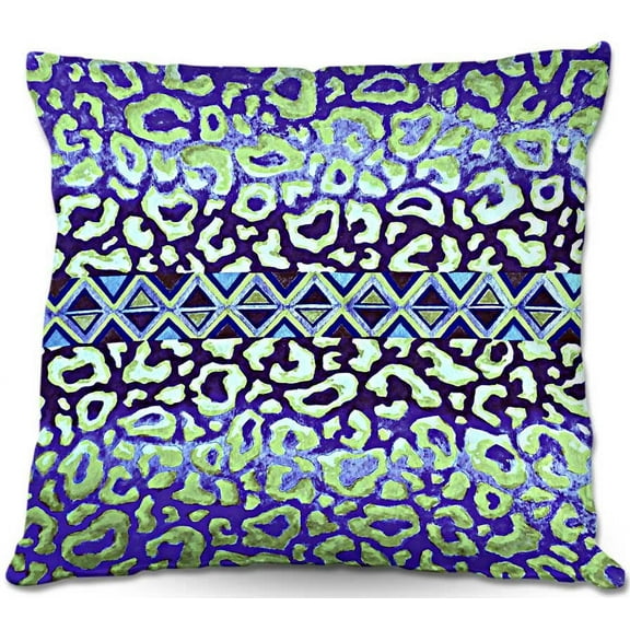 DiaNoche Designs Throw Pillows from Artist Julia Di Sano - Leopard Trail Blue