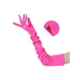 thumbnail image 3 of INSPIRE CHIC Women's Satin Extra Long Gloves Arm Length Full Fingers 1920s Evening Gloves for Dancing Party Hot Pink One Size, 3 of 6