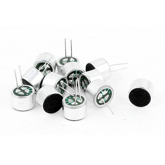 12 Pcs 10mm x 7mm Through Hole  Electret Microphone Condenser Pickup