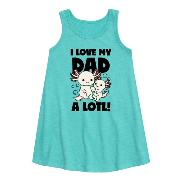 Instant Message - I Love My Dad A Lotl - Toddler & Youth Girls A-line Dress