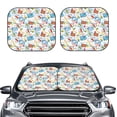thumbnail image 2 of Kll Summer Stamp Windshield Sun Shade 2-Piece Foldable Car Front Window Sunshade For Most Sedans Suv Truck - Auto Sun Blocker Visor Protector Blocks Max Uv Rays - Small, 2 of 7