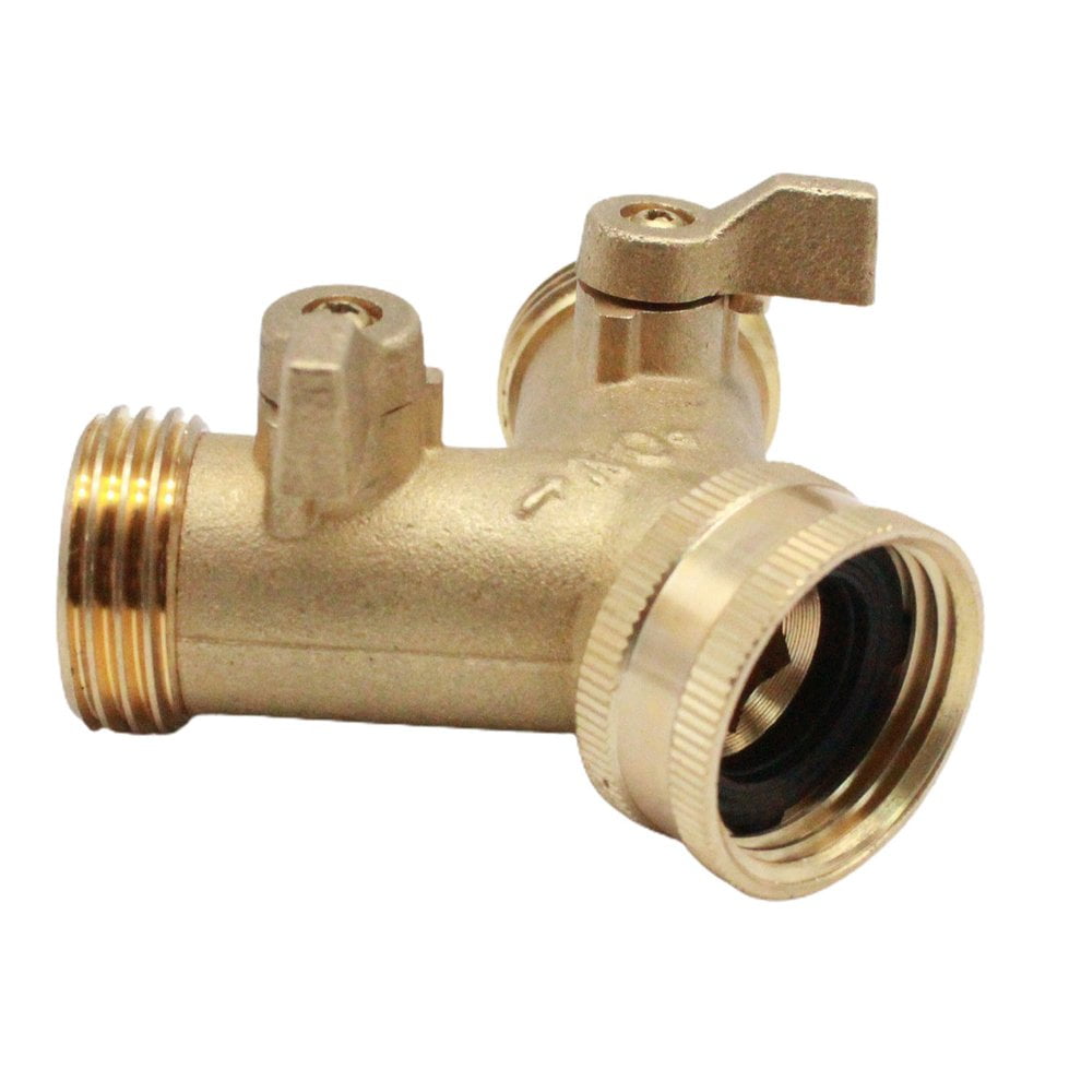 VVIED Garden Hose Y Valve Connectors Brass Hose Splitter Brass Y Valve