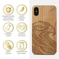 thumbnail image 4 of Case Yard Wooden Case Outside Soft TPU Silicone, Slim Fit Shockproof Wood Protective Phone Cover for Girls Boys Men and Women, Supports Wireless Charging Eagle Design case for iPhone-XS-Max, 4 of 7