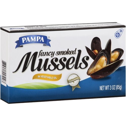 Pampa Fancy Smoked Mussels, in Vegetable Oil, 3 Oz