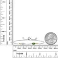 thumbnail image 3 of Gem Stone King 925 Silver and 10K Yellow Gold Lab Grown Diamond and Green Tourmaline Bracelet for Women | 0.94 Cttw | Gemstone April Birthstone | Oval 6X4MM | Fully Adjustable 9 inch, 3 of 4
