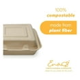 thumbnail image 3 of 100% Compostable Disposable Food Containers with Lids [9”X9” 3-Comp 200 Pack] Eco-Friendly Take-Out TO-GO Containers, Heavy-Duty, Biodegradable, Unbleached by KriKac, 3 of 7